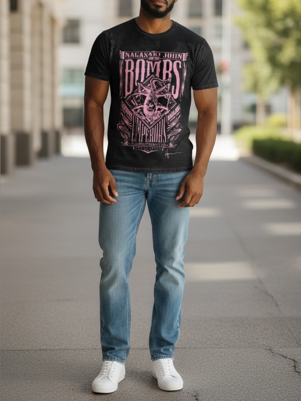 Samurai Symphony Featuring: Nagasaki John & The Bombs Mens S/S Tee (Black Wash)